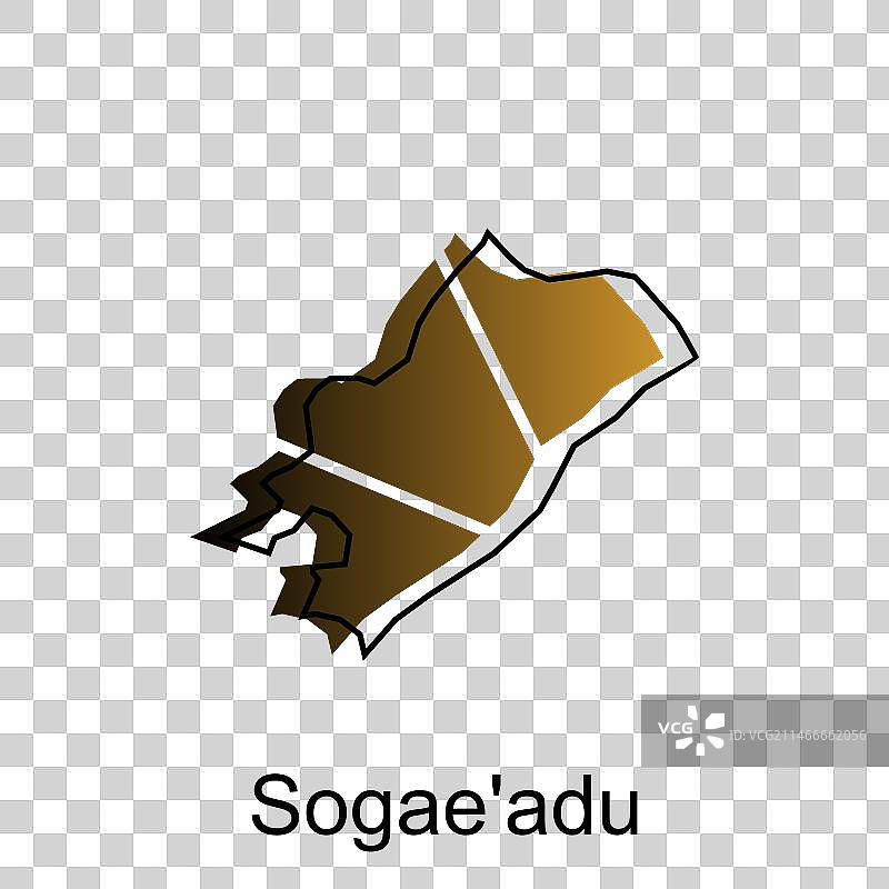 索加埃阿杜市地图，彩色设计图片素材