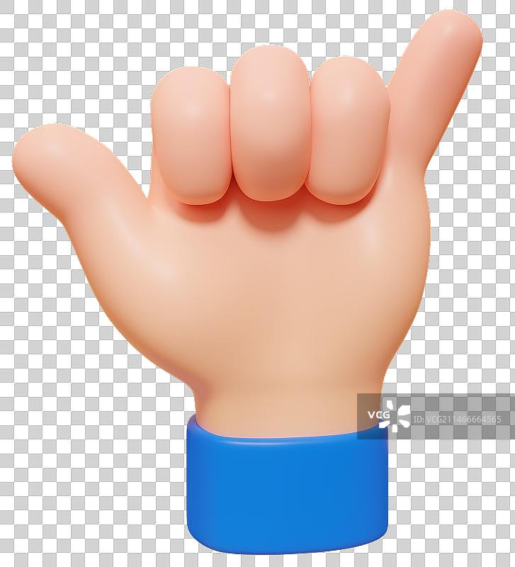 3D数字6手势图片素材