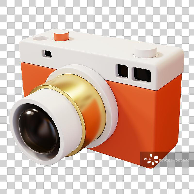 3D橙色摄像机图片素材