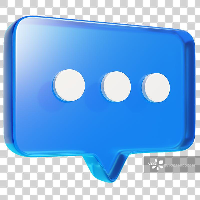 3D蓝色半透明打字聊天气泡图片素材