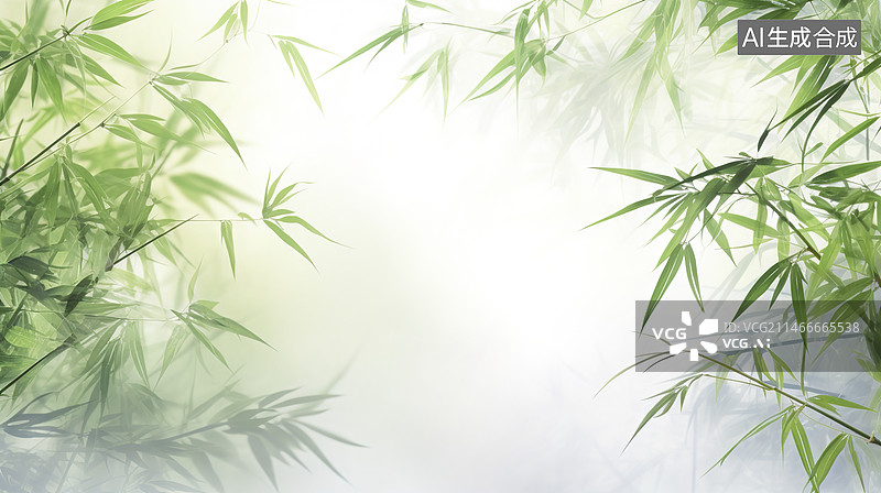 【AI数字艺术】清新竹叶背景图片素材