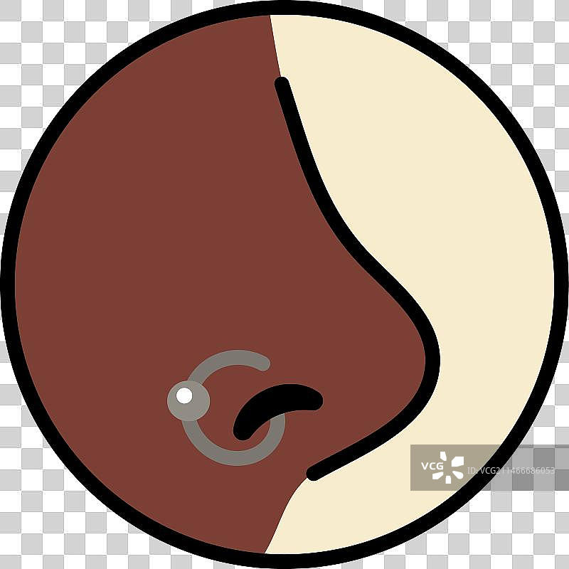 鼻环穿刺彩色笔触图片素材