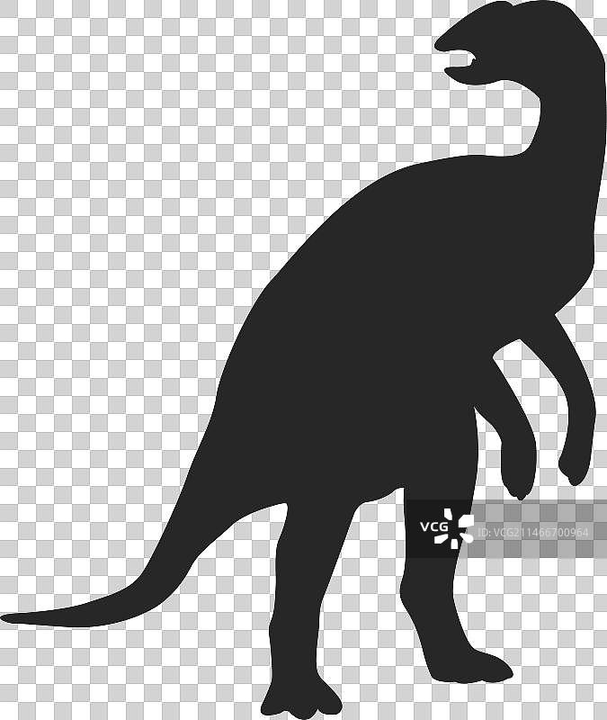 鸟脚亚目恐龙轮廓图片素材