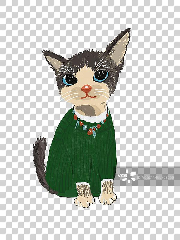 穿毛衣的小猫图片素材