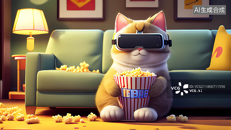 【AI数字艺术】沙发猫图片素材