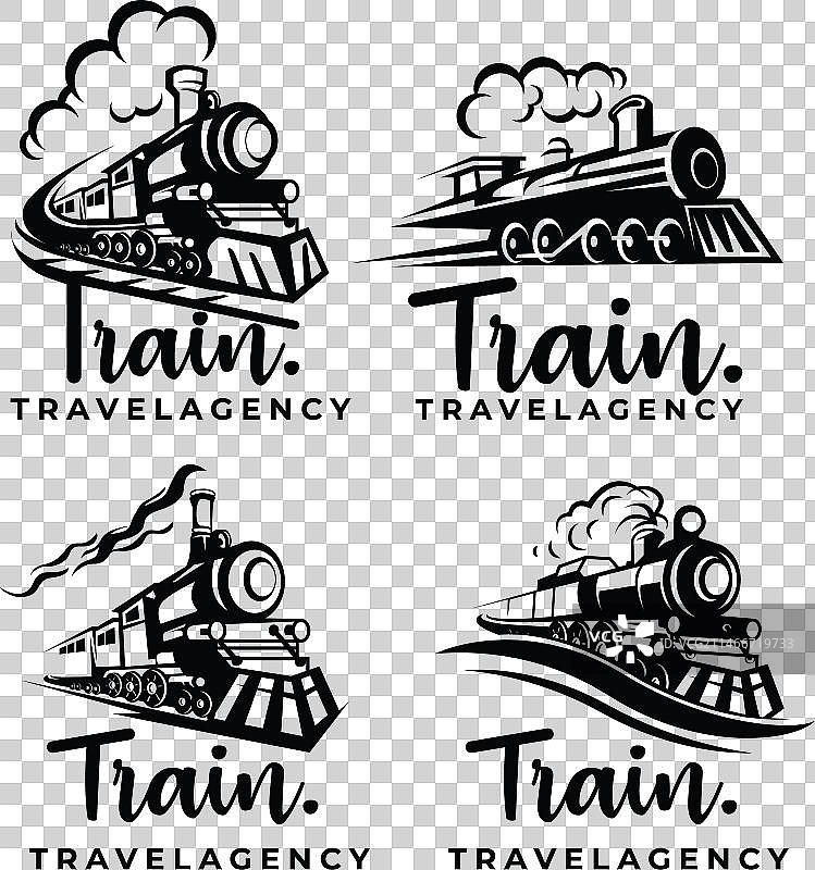 复古火车头标志设计合集图片素材