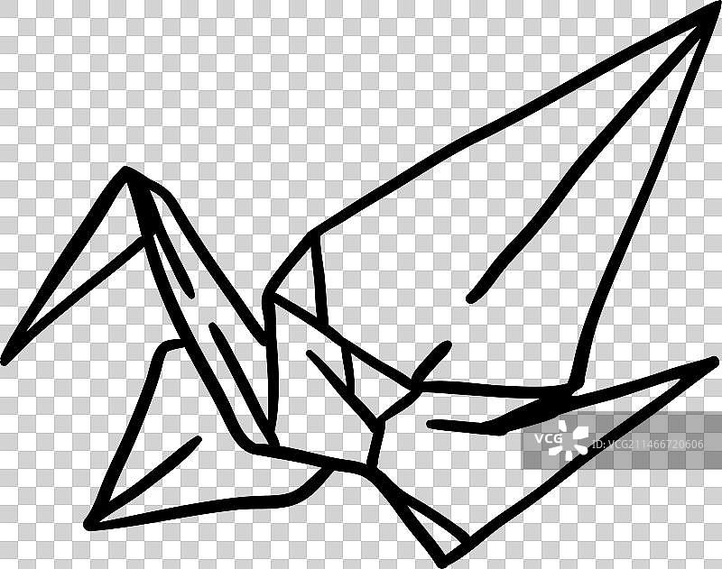 折纸鹤笔触图片素材