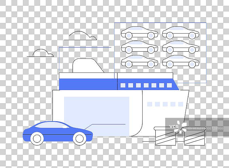 汽车海外运输抽象概念图片素材