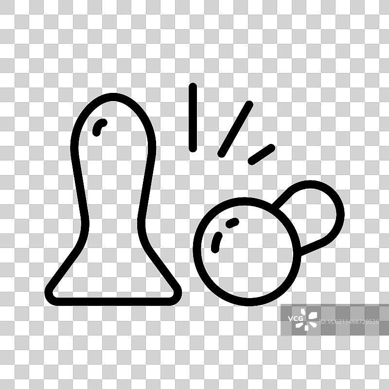 耳塞轮廓线性图标图片素材