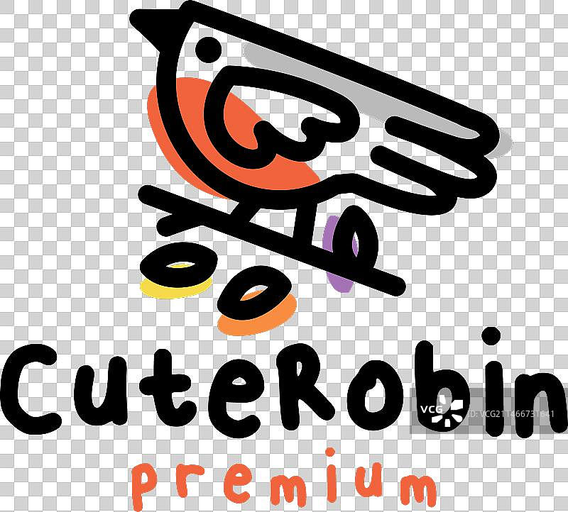 知更鸟趣味卡通轮廓标志图片素材