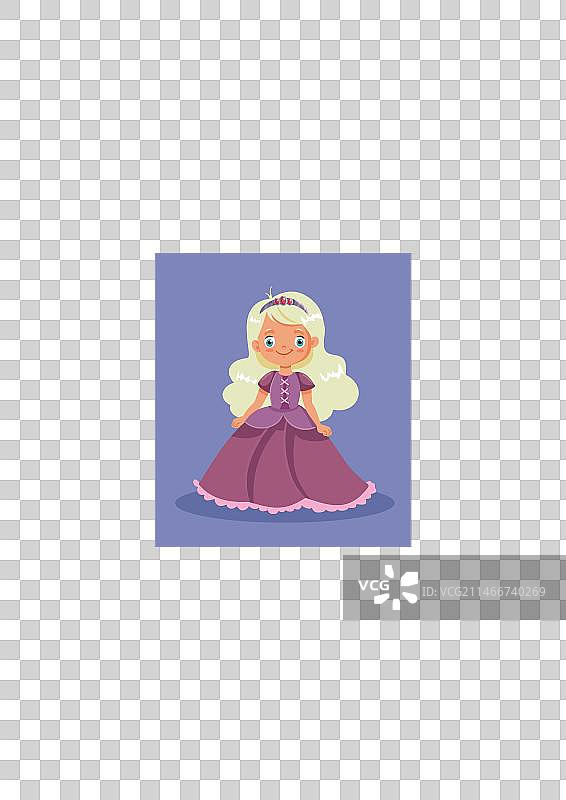 身穿舞会礼服的可爱小公主图片素材