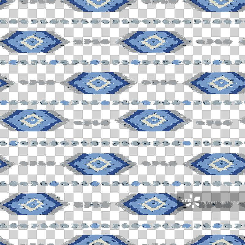 民族风波西米亚 ikat 印花无缝图案图片素材