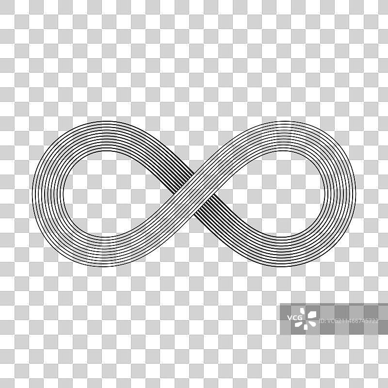 带有不同黑色线条的无限符号图片素材