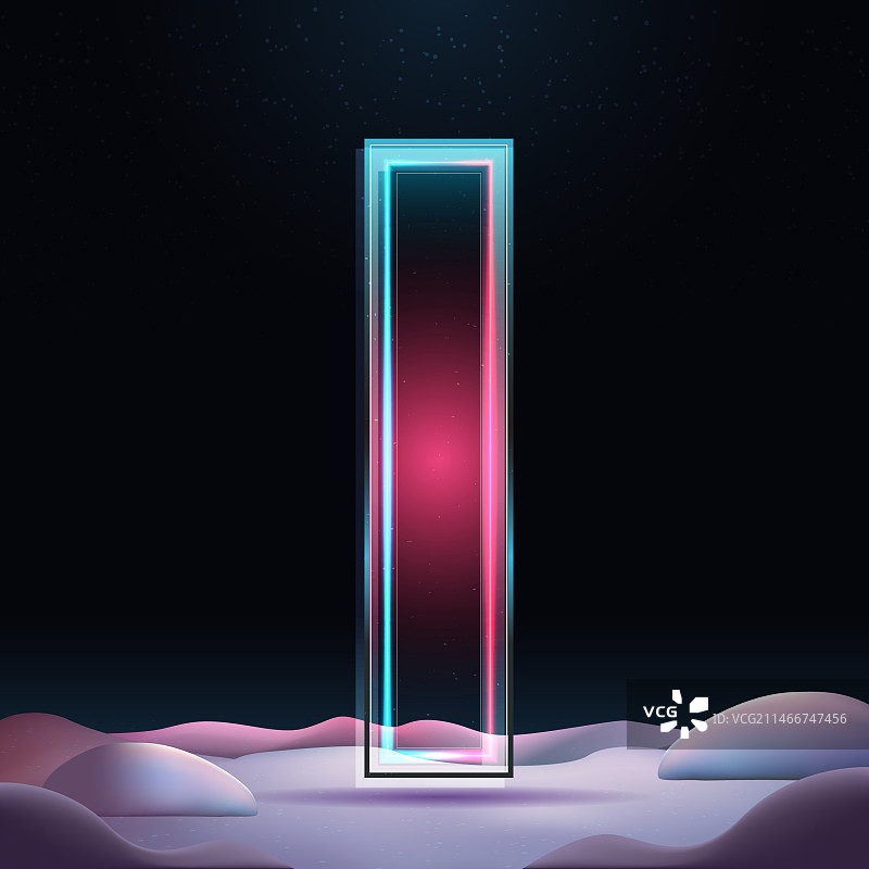 3D字母i，霓虹灯光玻璃字母图片素材