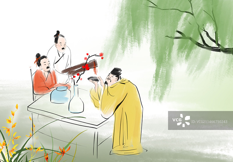 苏东坡文学图画书语文插图图片素材