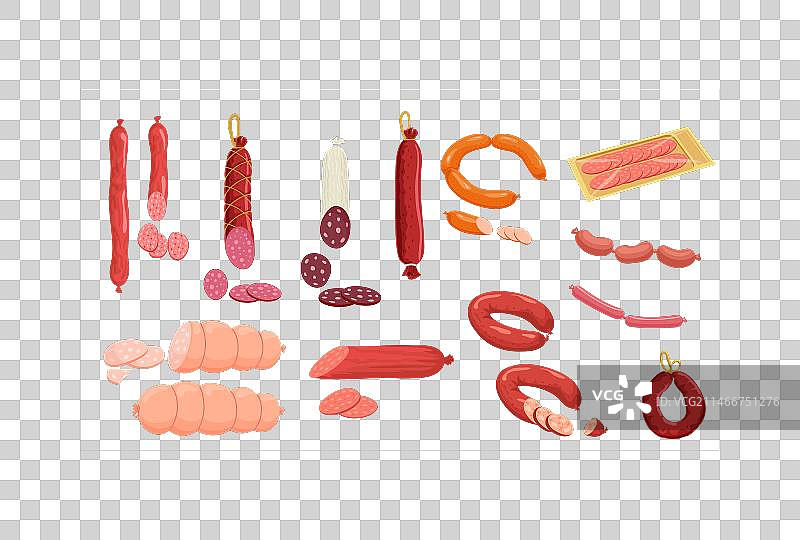 香肠腊肠和意大利香肠合集图片素材