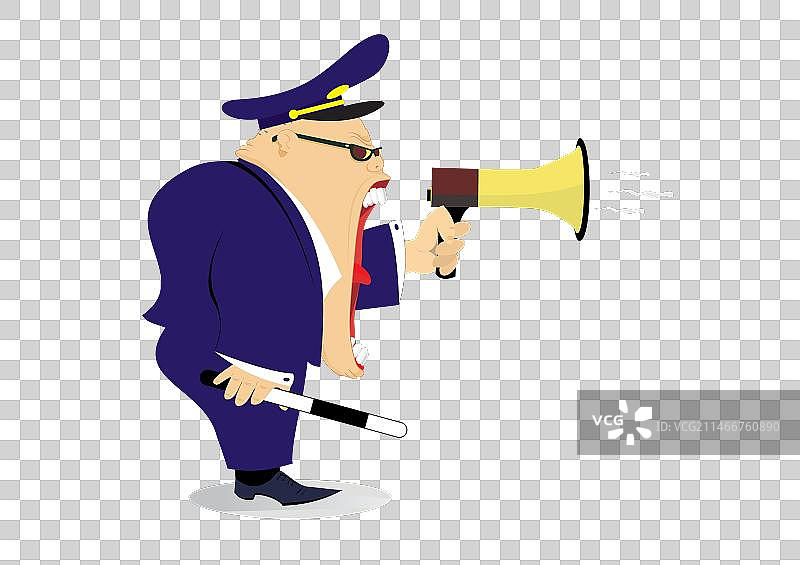 交警用扩音器喊话图片素材