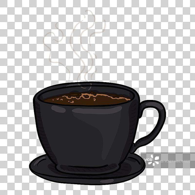 卡通黑咖啡杯图片素材