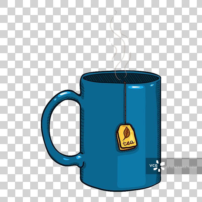 卡通茶包标签马克杯图片素材