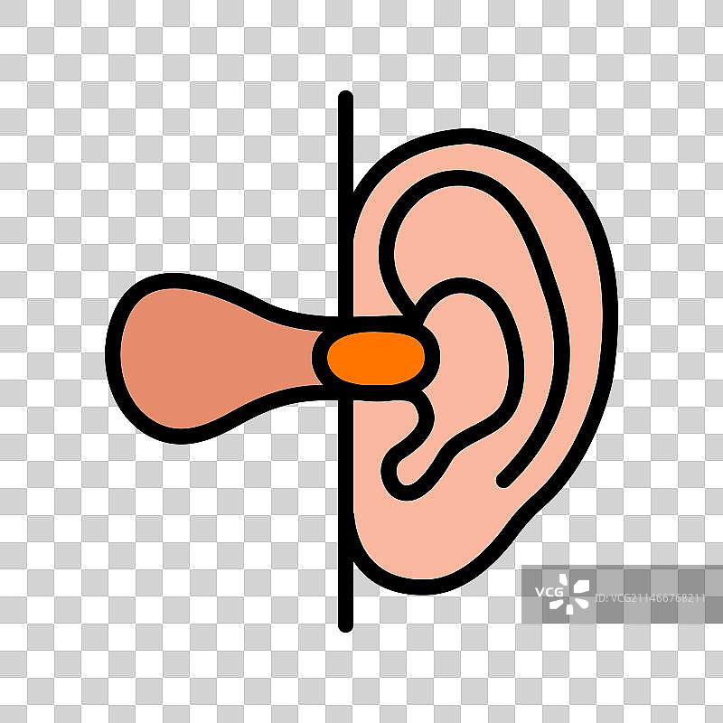耳塞保护听力彩色图标图片素材