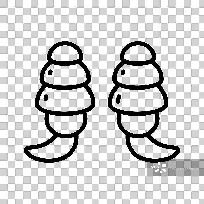 耳塞轮廓线性图标图片素材