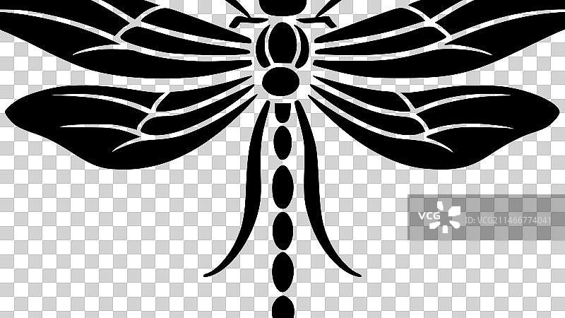 蜻蜓 - 简约剪影图片素材