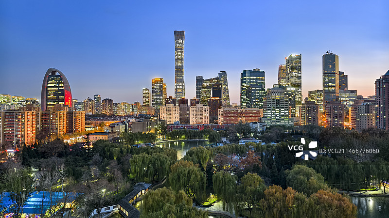 北京CBD灯火辉煌图片素材