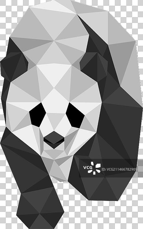熊猫耳朵斑点低多边形图片素材