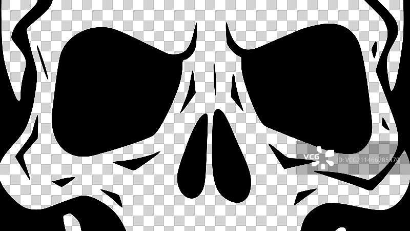 头骨-黑色和白色图片素材