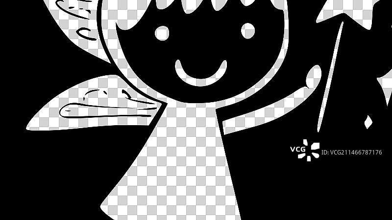 牙齿仙子极简剪影图片素材