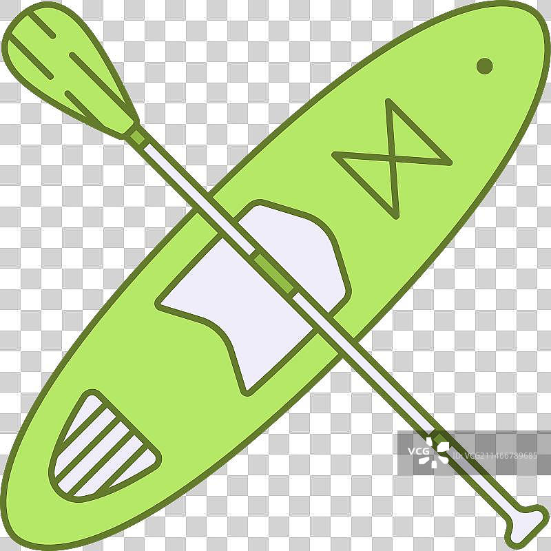 桨板和桨交叉彩色笔触图片素材