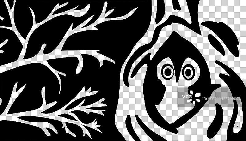 猫头鹰栖息地景观剪影图片素材