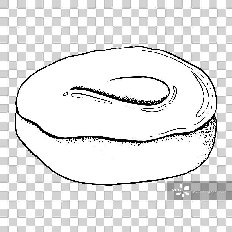 黑白简约釉面甜甜圈图片素材