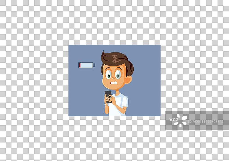 因手机没电而感到有压力的儿童图片素材