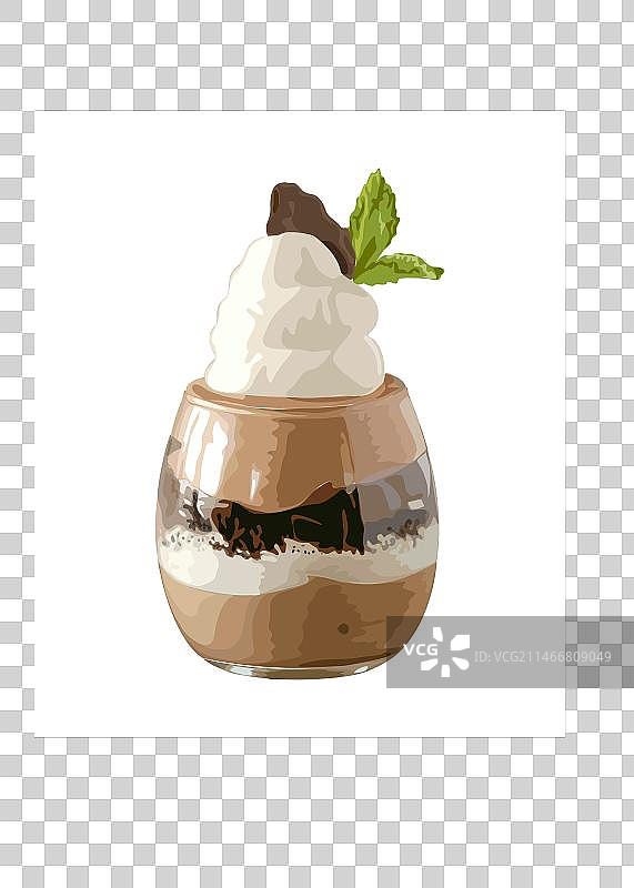巧克力焦糖咖啡奶油意式奶冻甜点图片素材
