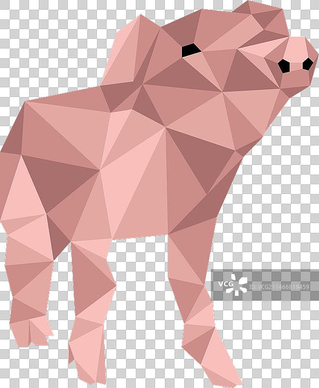 猪耳朵猪鼻口蹄低多边形图片素材