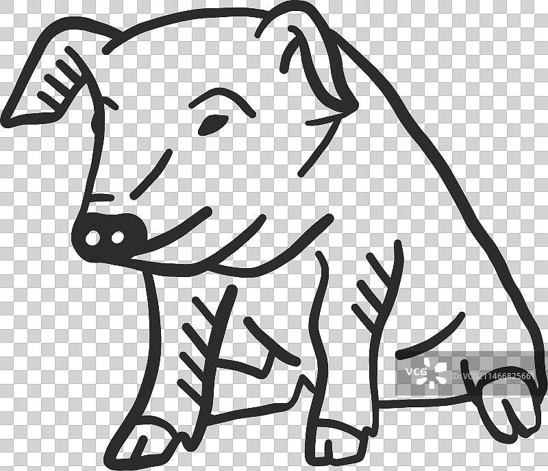 小猪耳朵口鼻蹄涂鸦图片素材