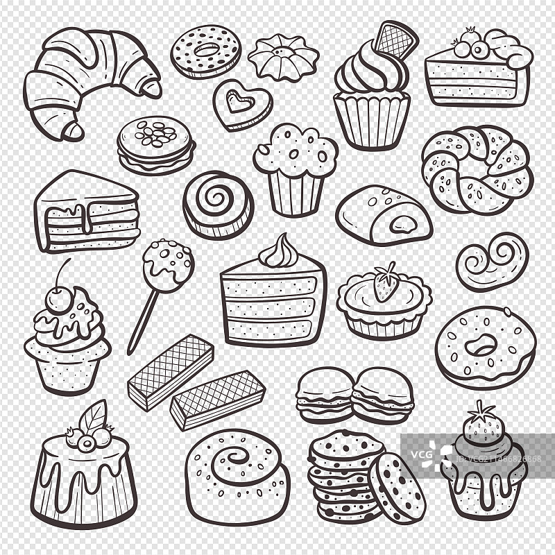 甜点烘焙涂鸦合集图片素材