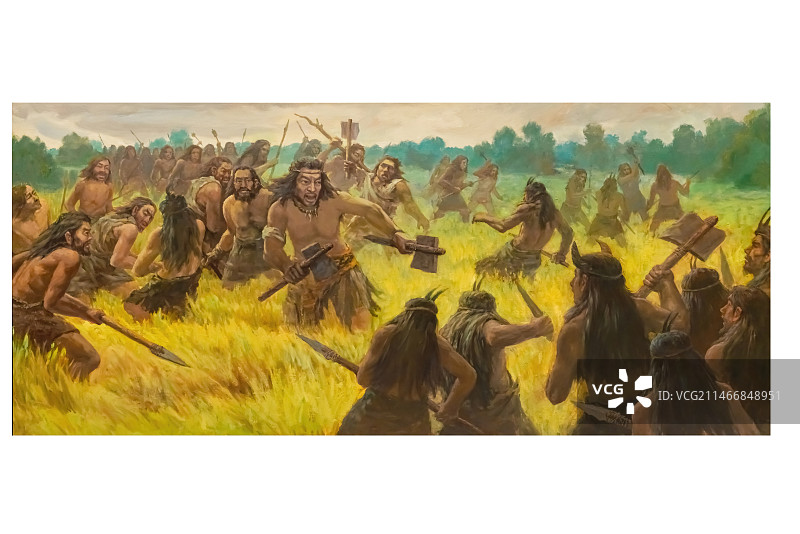 绘画，冷兵器时代的战争，冲锋陷阵图片素材