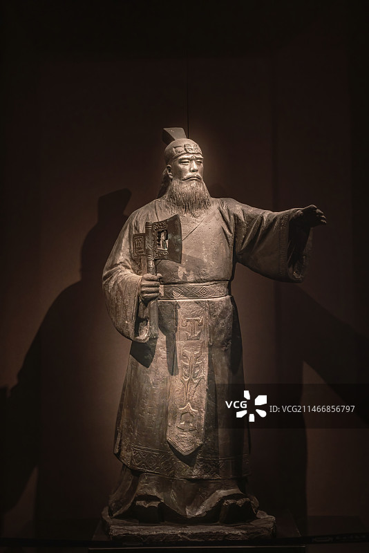 郑州博物馆，商汤塑像图片素材