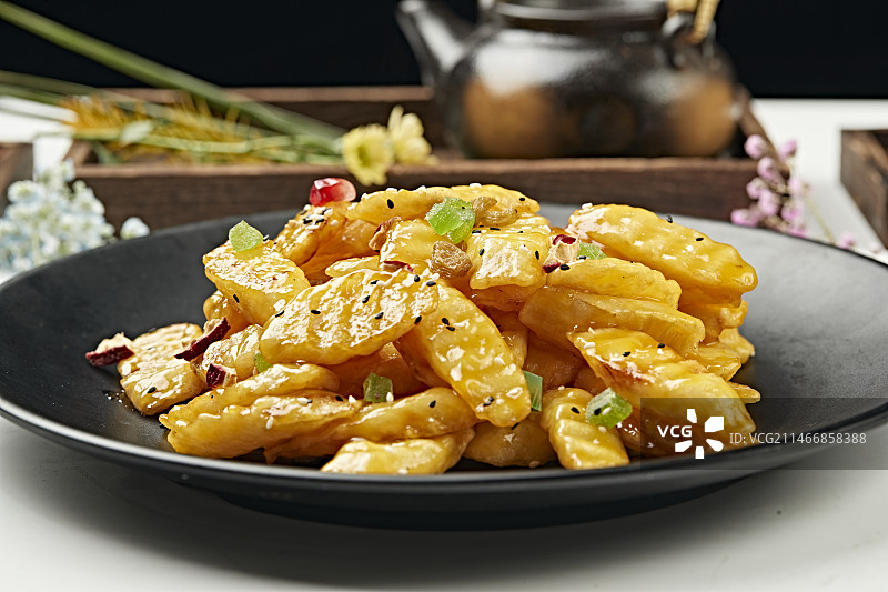 坚果干果拔丝铁棍山药图片素材