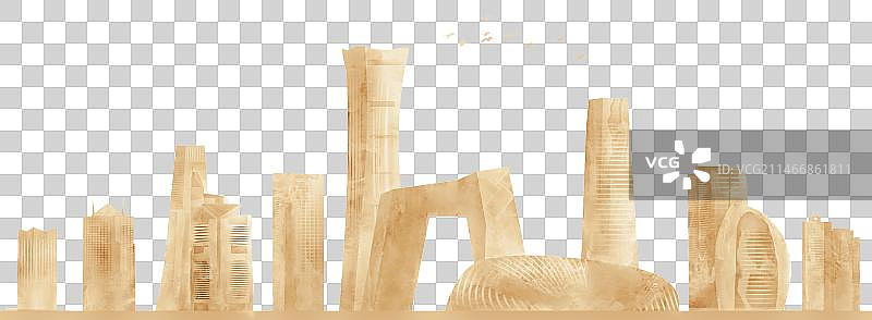 金色北京建筑元素图片素材