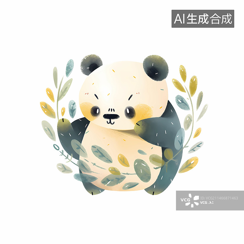 【AI数字艺术】可爱的打太极熊猫图片素材