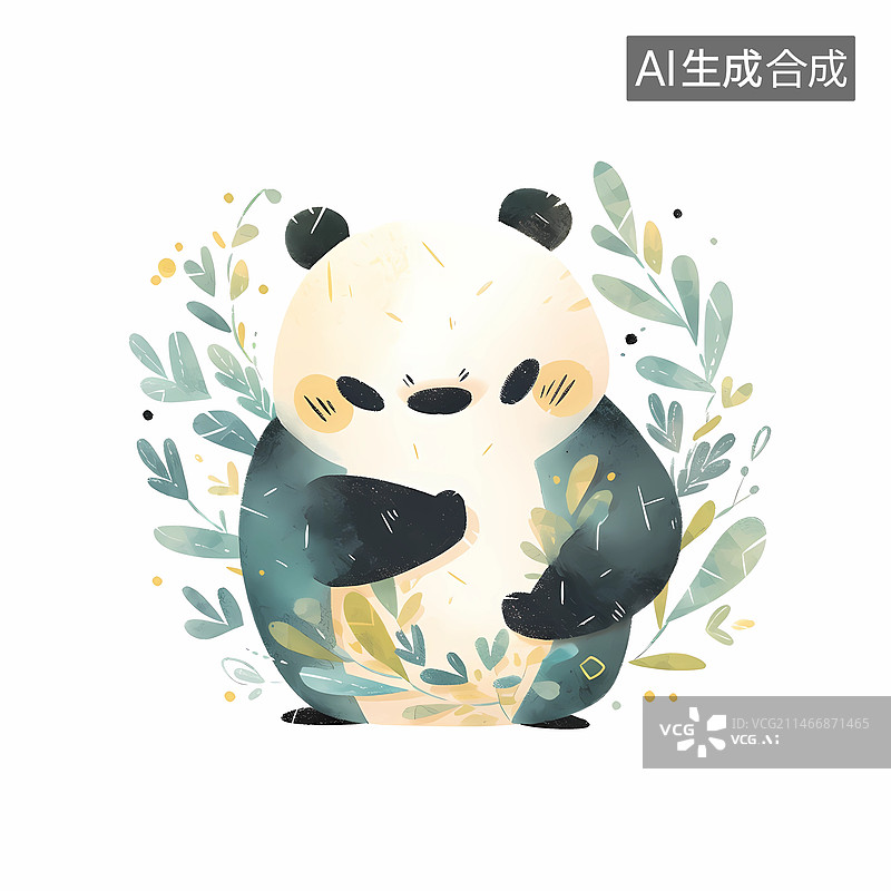 【AI数字艺术】可爱的打太极熊猫图片素材