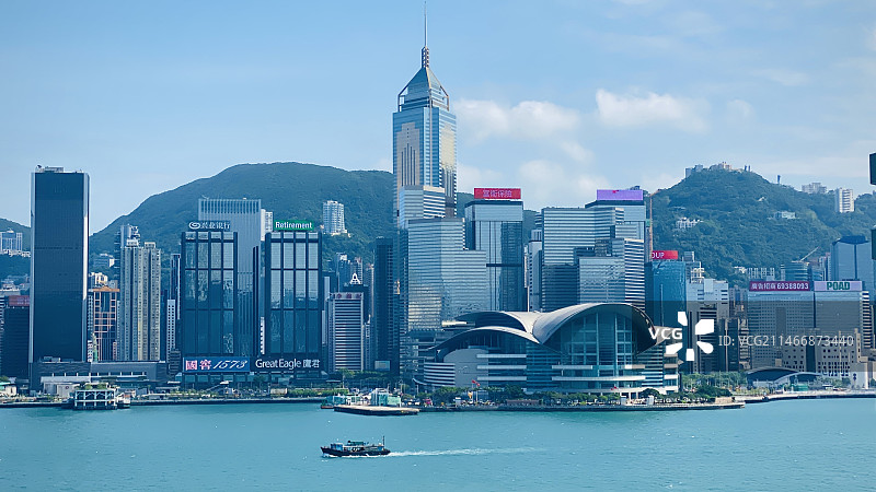 远眺香港会展中心图片素材