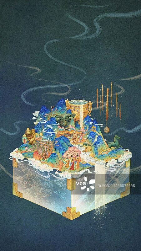 国家宝藏创意插画，文物国宝插画图片素材