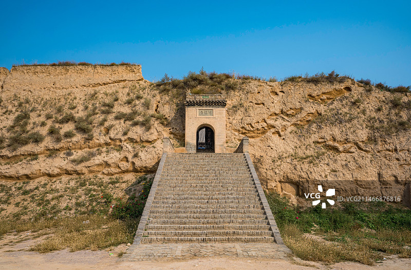 山西忻州的洪福寺，山西保存完好的古寺庙 古建筑图片素材