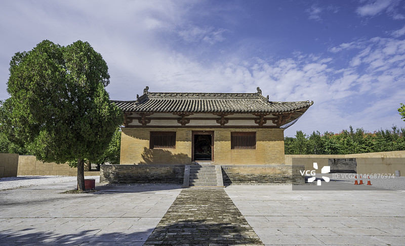 山西运城广仁王庙，现存少有唐代木构结构建筑图片素材