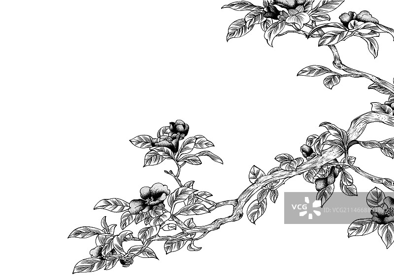 小自然元素版画风图片素材