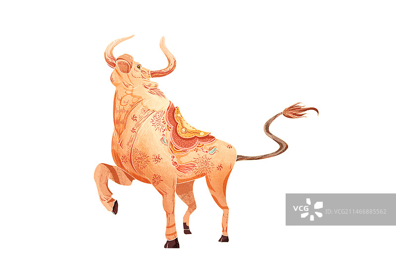 牛插画国潮图片素材